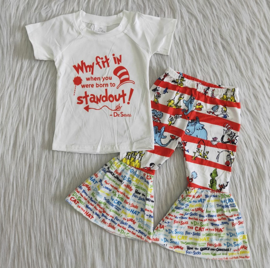 Kid Clothes Girls Bell Bottom Outfit Cartoon Fashion Toddler Baby Girl Clothes C1-9