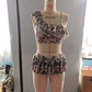 Baby Girls Swimsuits 2pcs Camo Ruffle Pieces Swimwear S0078
