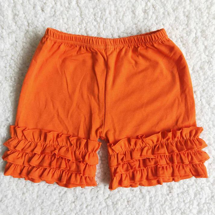 Girls Orange icing ruffle shorts C16-5