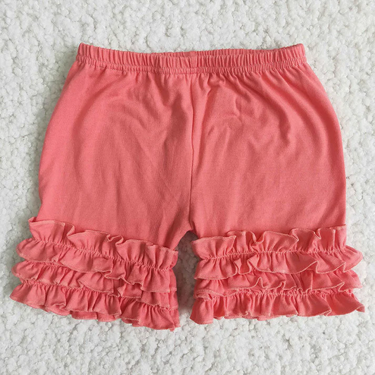 Summer Girl Shorts solid icing ruffle shorts A16-4