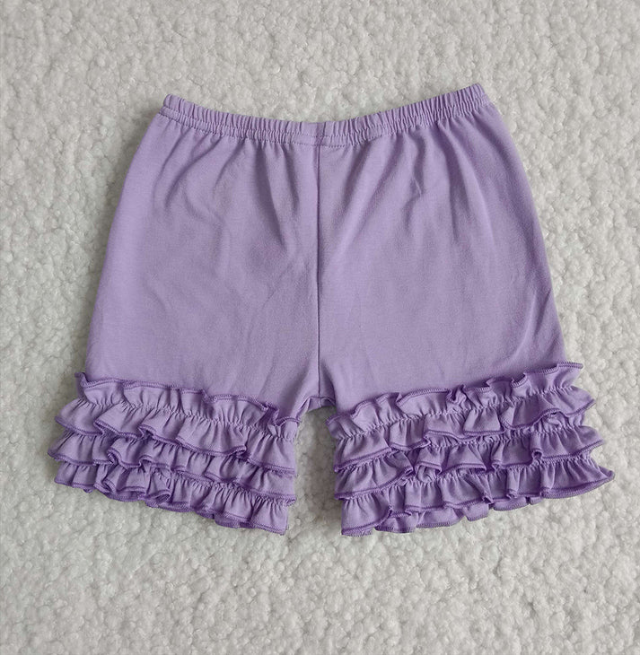 Boutique Girls Shorts Lavender Icing Ruffle Shorts C14-5