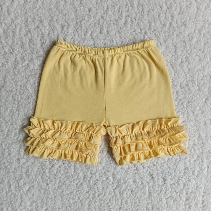 Summer Girls Yellow Icing Ruffle Shorts C9-1-2