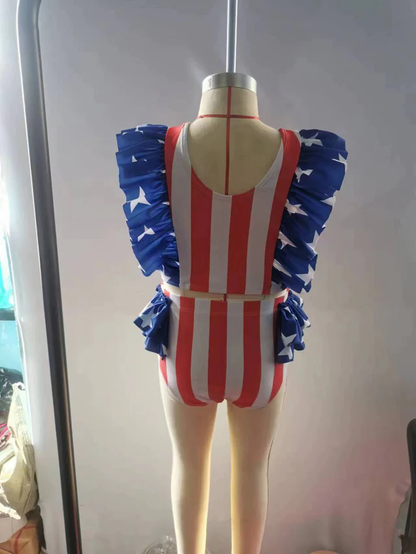 Baby Girls Swimsuit 4th Of July Tow Pieces Swimsuits S0090