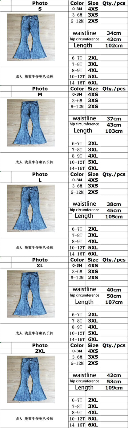 New Design Adult Jeans Pants with Girls Denim Pants Fashion Boutique Mama&me Jeans E5-24
